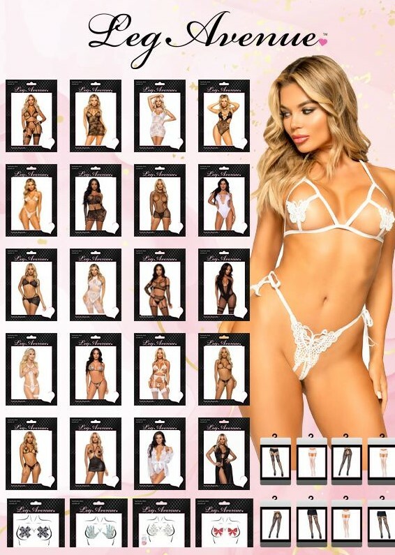 Сексуальний комплект Leg Avenue Rhinestone, O/S, в дрібну сітку зі стразами - Зображення 5