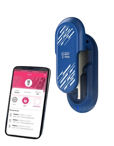 Кейс для ключів Key Pod Lockink, з керуванням через телефон, синій