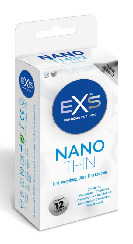 Презервативи ультратонкі EXS Nano Thin, латексні, 12 шт.