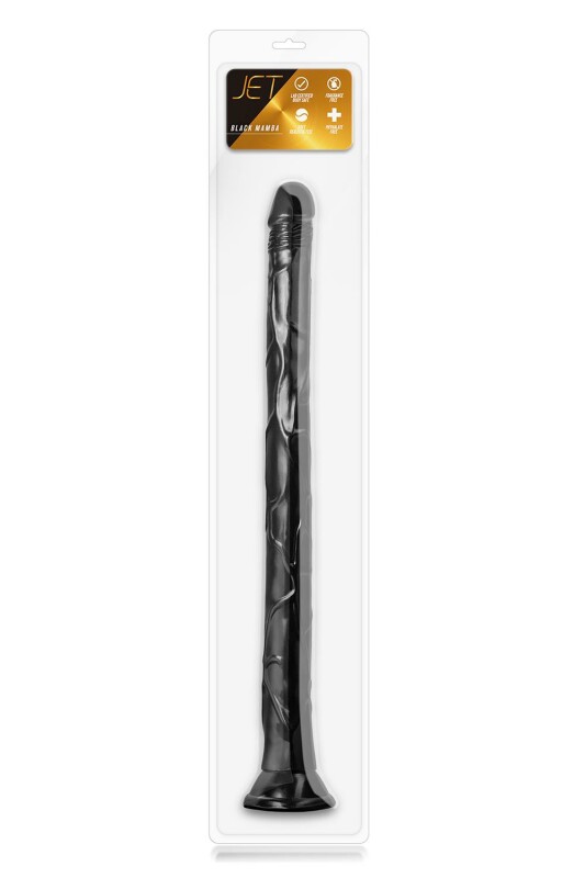 Фалоімітатор гігантський на присосці Jet Black Mamba Blush, чорний, 50 х 3.8 см - Изображение 1