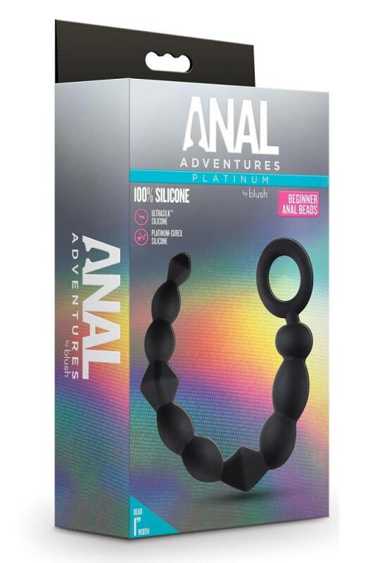Анальні буси з різними кульками Blush Anal Adventures чорні, 24.7 х 2.5 - Изображение 1