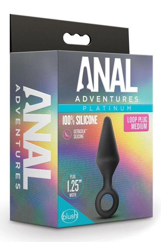 Анальна пробка, M, Blush Anal Adventures чорна, 11.4 х 3.1 см - Изображение 1