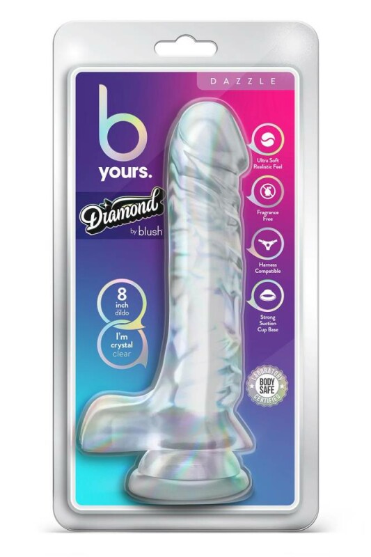Фалоімітатор реалістичний на присосці Blush B Yours прозорий, 22.8 х 4.4 см - Зображення 1