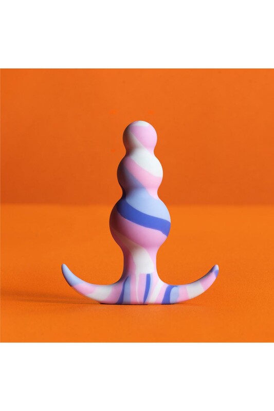 Анальна пробка рельєфна Blush Avant силіконова, різнокольорова, 7.6 х 2.5 см - Зображення 4