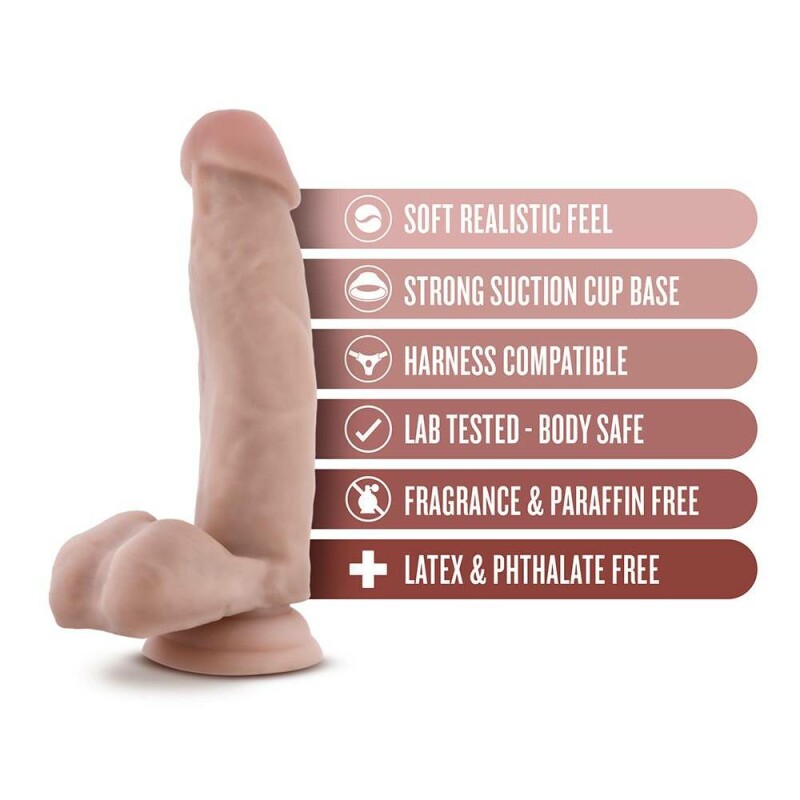 Фалоімітатор реалістичний Blush Dr. Skin на присосці, бежевий, 17.7 х 3.8 см - Зображення 2