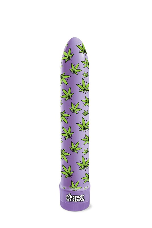 Вібратор із принтом Stoner Vibes Global Novelties, фіолетовий, 20.3 х 3.8 см