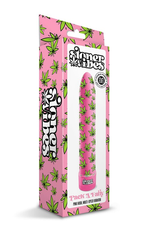 Вібратор із принтом Stoner Vibes Global Novelties, рожевий, 20.3 х 3.8 см - Изображение 1
