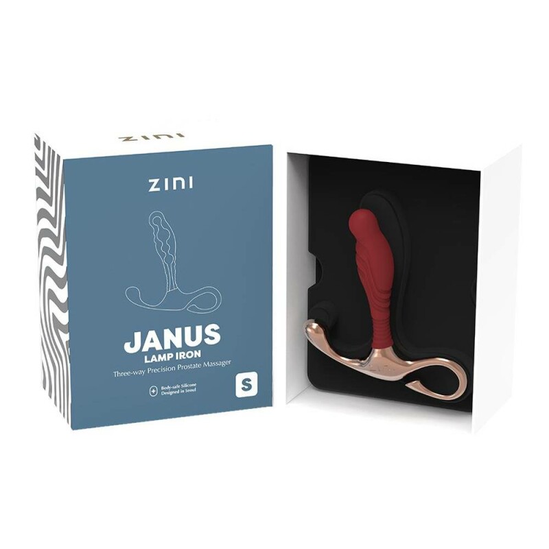 Масажер простати рельєфний, S, Zini Janus Lamp Iron бордовий, 10.4 х 2.2 см - Изображение 4