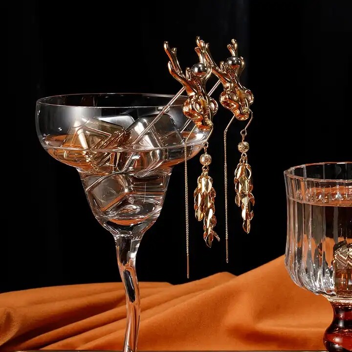 Затискачі для сосків у вигляді оленів Sevanda Stag Clamps, з підвісками, металеві, золоті - Зображення 4