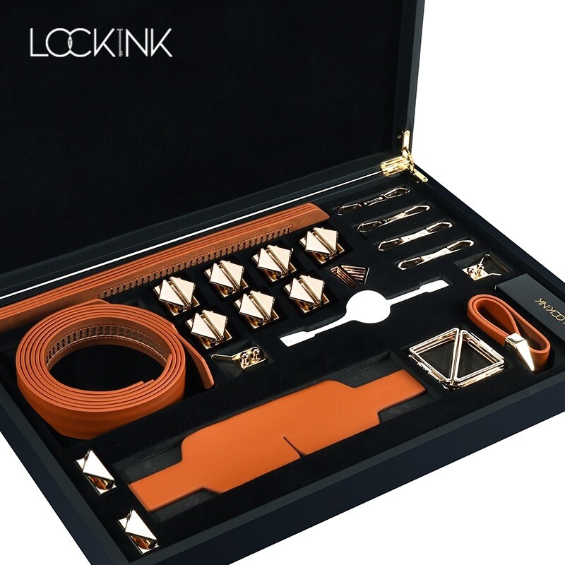 Набір для БДСМ Lockink, натуральна шкіра і метал, коричневий, 7 предметів - Изображение 8