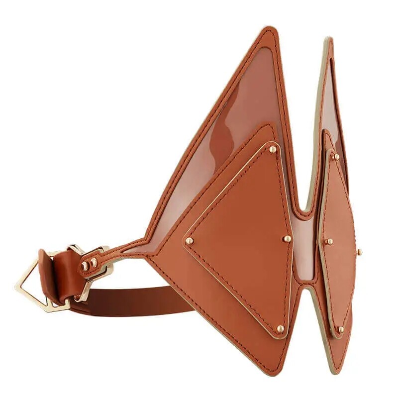 Маска лисиці Lockink, натуральна шкіра, коричнева, One Size - Изображение 4