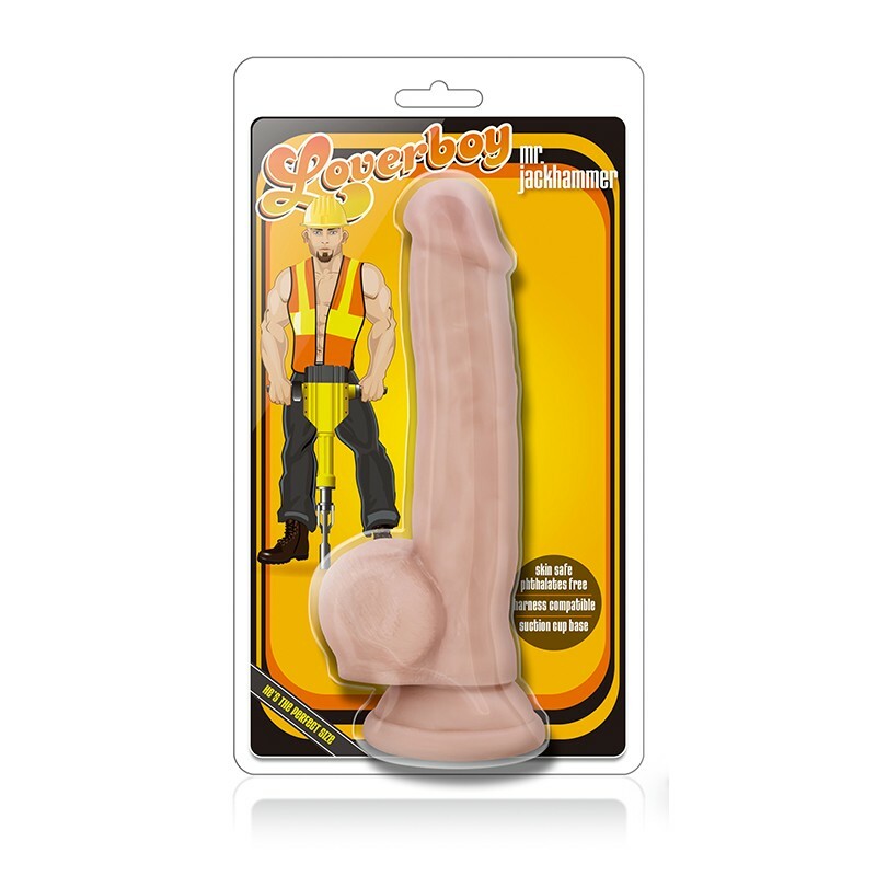 Фалоімітатор реалістичний Loverboy Mr. Jackhammer, бежевий, 22 x 4.4 см - Зображення 1