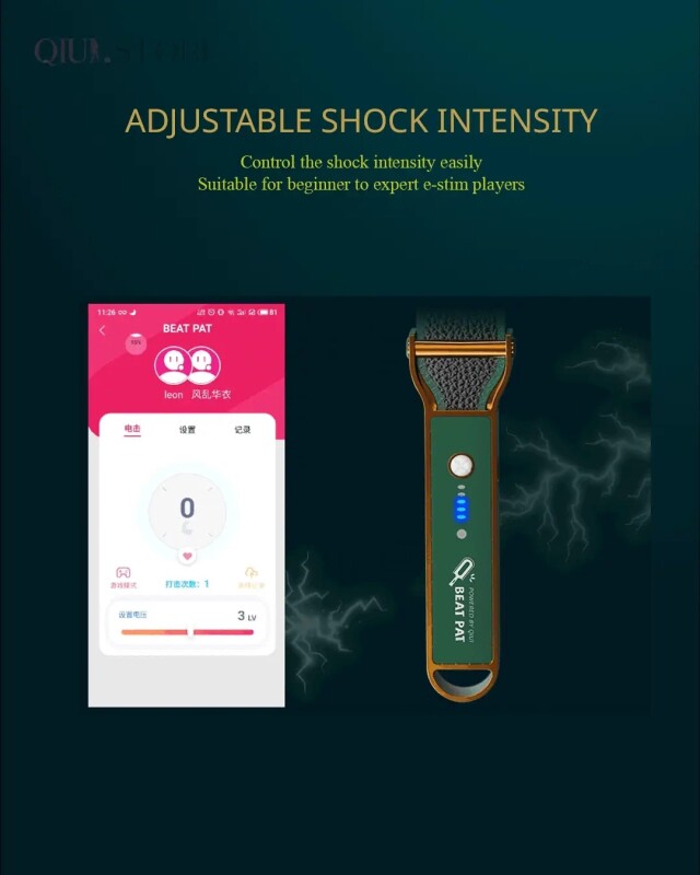 Паддл з електростимуляцією і додатком Qiui Smart Beat Pat, шкіряний, зелений - Изображение 5