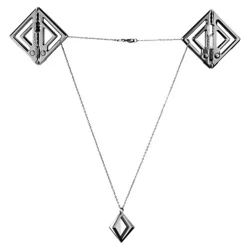 Затискачі для сосків з легкою підвіскою LOCKINK Metal Nipple Clamps with Light pendant темний метал