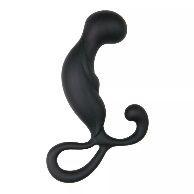 Масажер простати рельєфний Easytoys чорний, 14 х 2.8 см