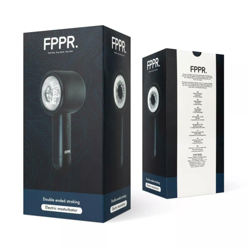 Мастурбатор для голівки з імітацією мінету FPPR, чорний, 19.5 х 6.5 см - Зображення 1