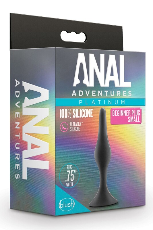 Анальна пробка витягнута Anal Adventures Blush, силіконова, чорна, 8.2 х 1.9 см - Зображення 1