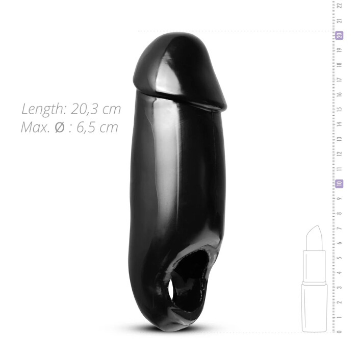 Збільшувальна насадка на пеніс Master Series Orca XL Penis Extender чорна, 6.5 см х 20.3 см - Изображение 4