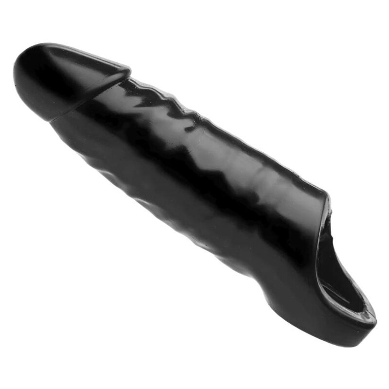 Насадка для пеніс реалістична подовжуюча Mamba XL Master Series, чорна, 23 х 6.5 см