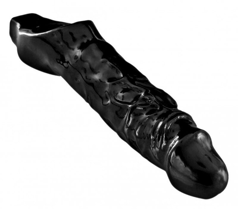 Насадка на пеніс подовжувальна Mamba Master Series, чорна, 23 х 4.6 см
