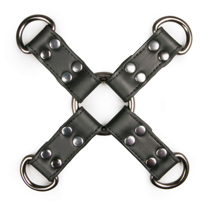 Хрестовина шкіряна чорна Black Leather Hogtie
