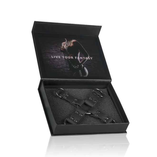 Хрестовина шкіряна чорна Black Leather Hogtie - Изображение 3