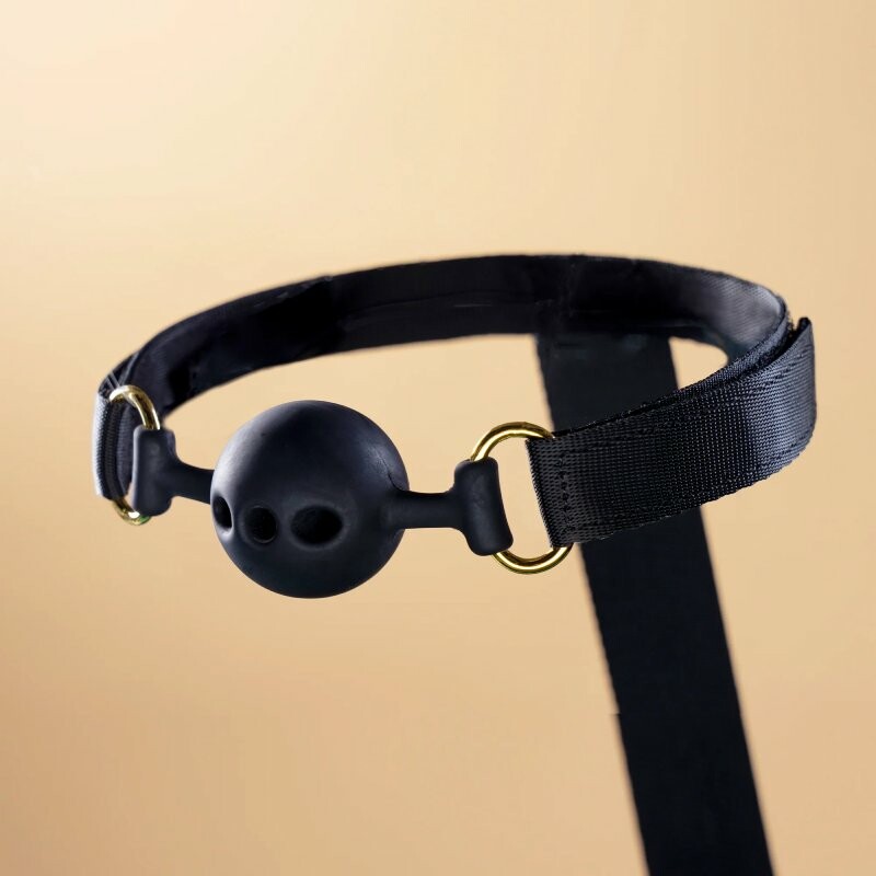 Набір для бондажу Hogtie Bondage Gear With Mouth Gags з 3 кляпами, чорний - Изображение 4