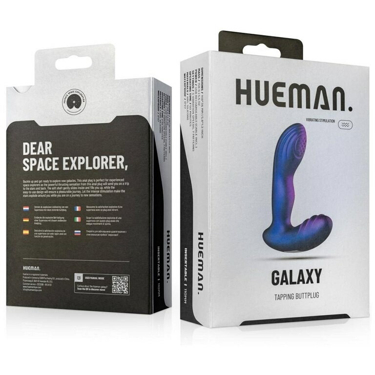 Масажер простати з вібрацією Hueman Galaxy, силіконовий, фіолетовий, 14.9 х 3.6 см - Зображення 1