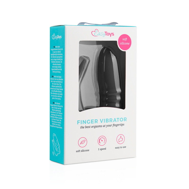 Вібратор на палець Easytoys Vinger Vibrator чорний, 8.5 см х 2.3 см - Изображение 1