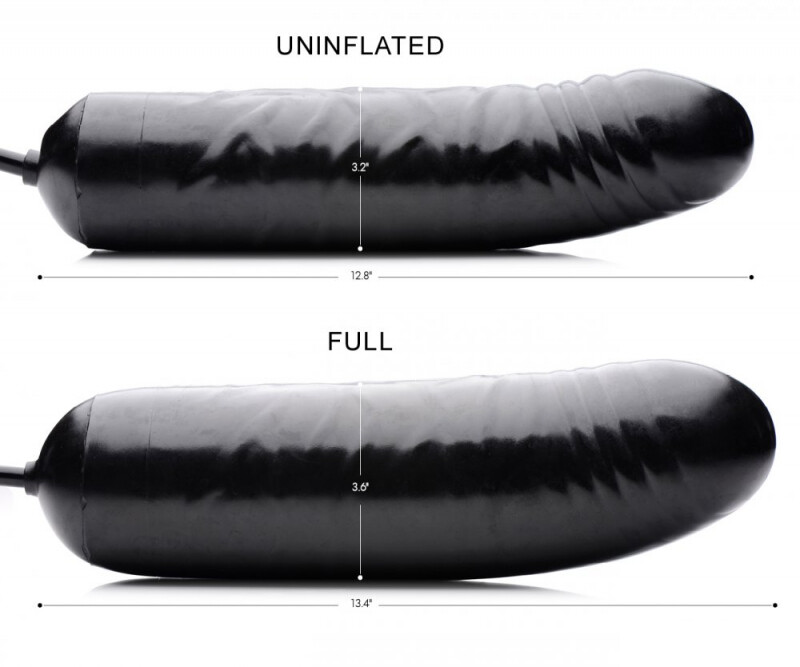 Фалоімітатор з накачкою XXL opblaasbare dildo, чорний, 31.8  х 7 см - Зображення 2