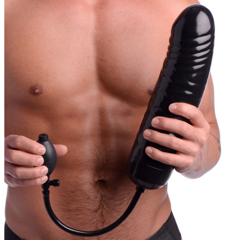 Фалоімітатор з накачкою XXL opblaasbare dildo, чорний, 31.8  х 7 см - Зображення 1