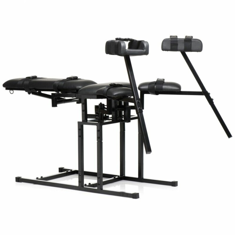 Бондажний стілець Master Series Leg Spreader Obedience Chair з фіксаторами, чорний - Изображение 2