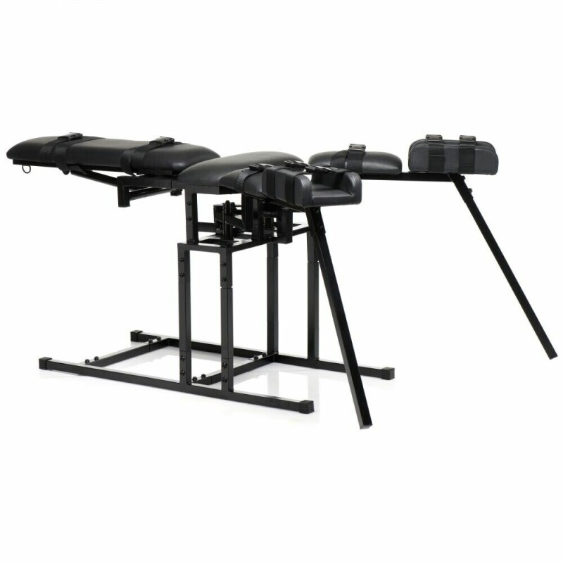 Бондажний стілець Master Series Leg Spreader Obedience Chair з фіксаторами, чорний - Изображение 3
