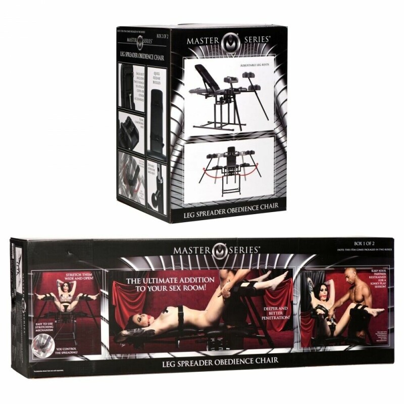 Бондажний стілець Master Series Leg Spreader Obedience Chair з фіксаторами, чорний - Изображение 1