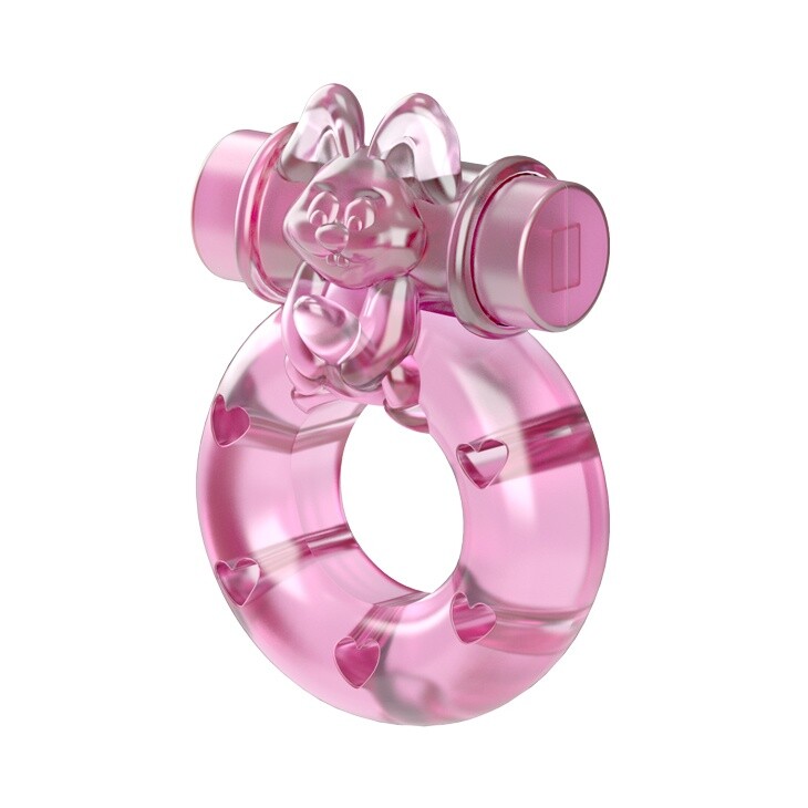 Ерекційне віброкільце Baile Bunny рожеве, 5 х 3.5 см - Изображение 2