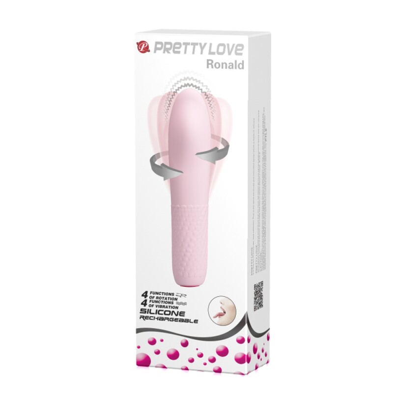 Вібратор з ротацією Pretty Love Ronald, рожевий, 16 х 3.6 см - Изображение 8