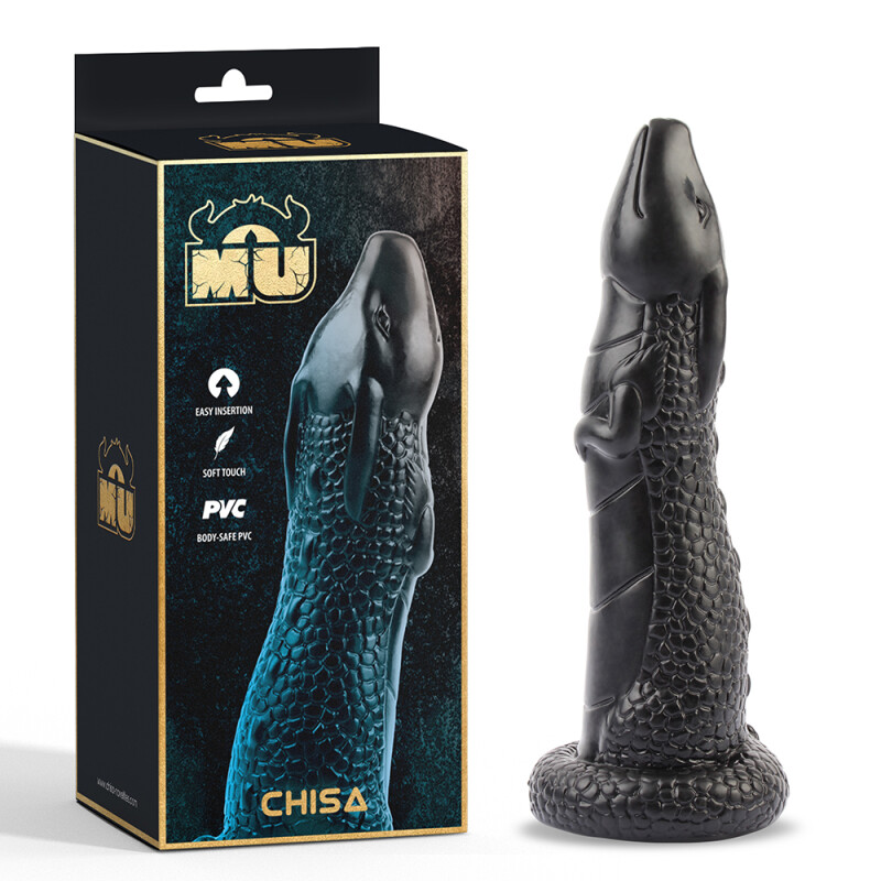 Фалоімітатор у вигляді дракона MU CHISA чорний, 19.5 см x 4.9 см - Изображение 1