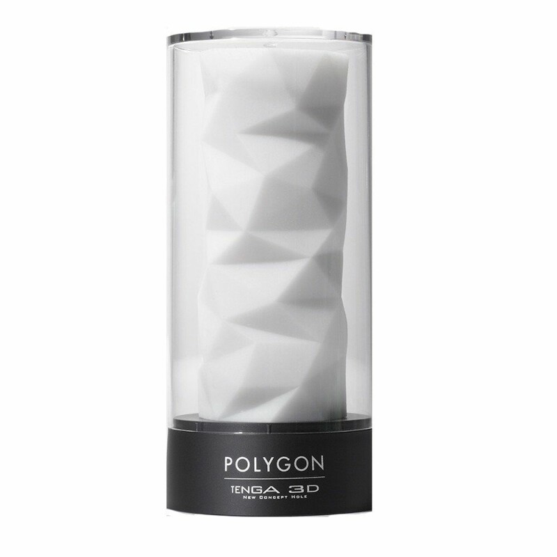 Мастурбатор хай-тек рельєфний Polygon 3D Tenga, білий, 15 х 7 см - Изображение 3
