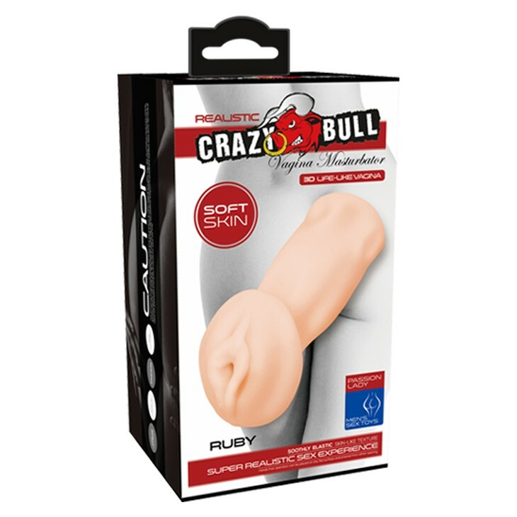 Мастурбатор вагіна реалістичний Crazy Bull бежевий, 14 х 4.6 см - Изображение 1