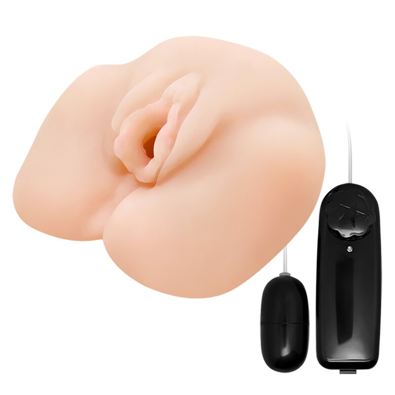 Мастурбатор реалістичний Baile Ultra Realistic Vagina, у вигляді вагіни, з вібрацією, бежевий , 15 х 14 см