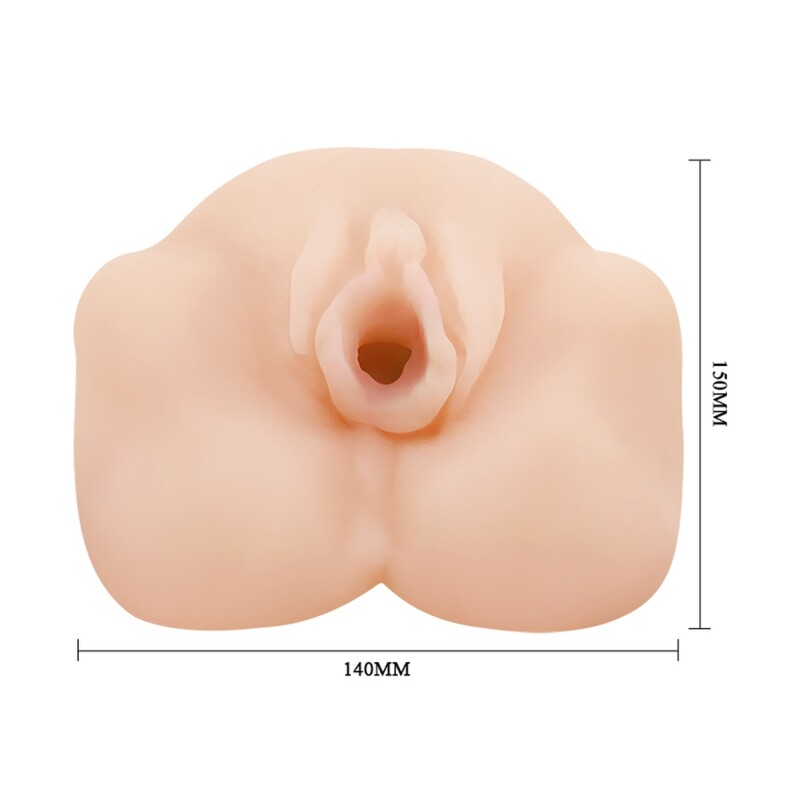 Мастурбатор реалістичний Baile Ultra Realistic Vagina, у вигляді вагіни, з вібрацією, бежевий , 15 х 14 см - Зображення 6