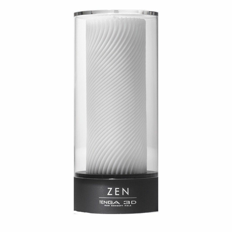 Мастурбатор хай-тек рельєфний Zen 3D Tenga, білий, 15 х 7 см - Изображение 1