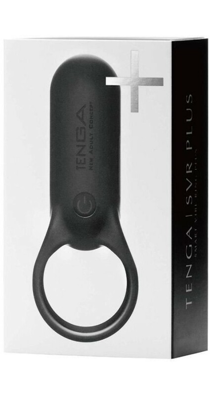 Ерекційне кільце з вібрацією SVR Plus Tenga, силіконове, чорне, 9.7 х 3.8 см - Изображение 1