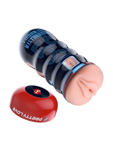 Мастурбатор-вагіна Pretty Love Vacuum Cup в колбі, бежевий, 18 х 7 см