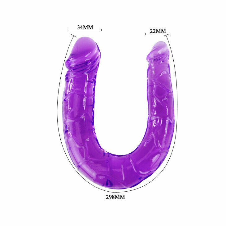 Фалоімітатор подвійний Baile Double dong, фіолетовий, 30 см x 3.4 см x 2.2 см - Изображение 4