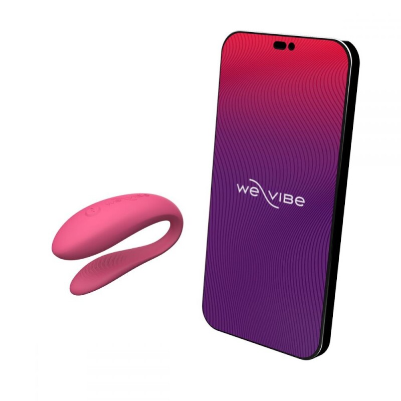 Інноваційний смарт вібратор для пар Sync Lite We-Vibe, силіконовий, рожевий - Изображение 1