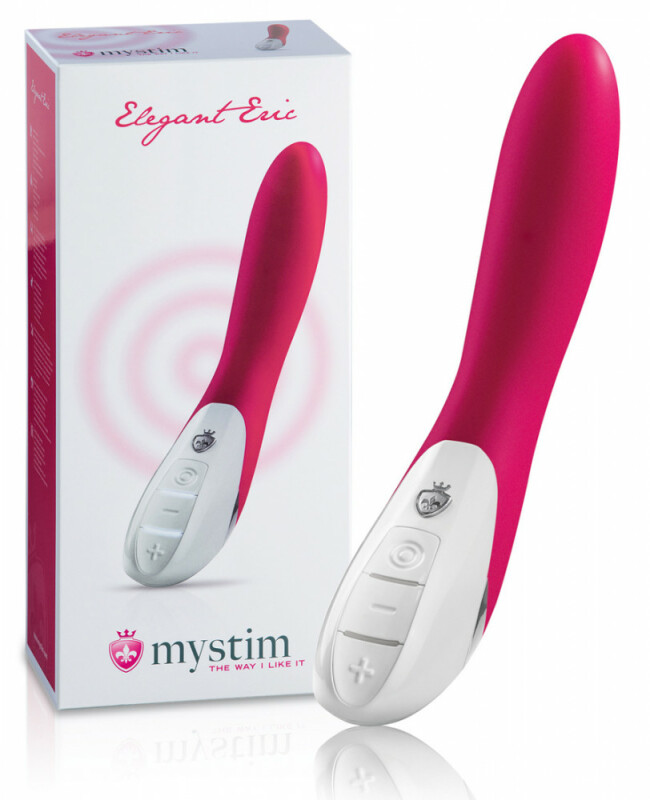 Вібратор з електростимуляцією Mystim Elegant Eric рожевий, 27 см х 3.8 см