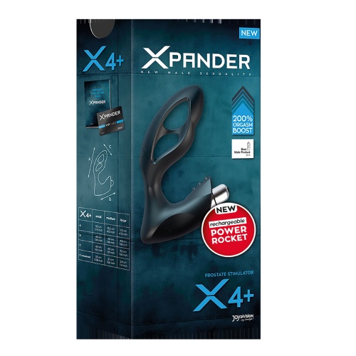 Масажер простати розмір L, XPANDER X4+ rechargeable PowerRocket, чорний, 11.5 см - Изображение 1