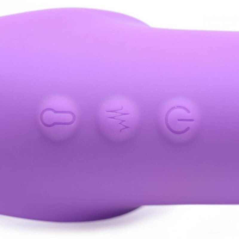 Страпон безремневий з вібрацією G-Pulse XR Brands, силіконовий, фіолетовий - Зображення 5