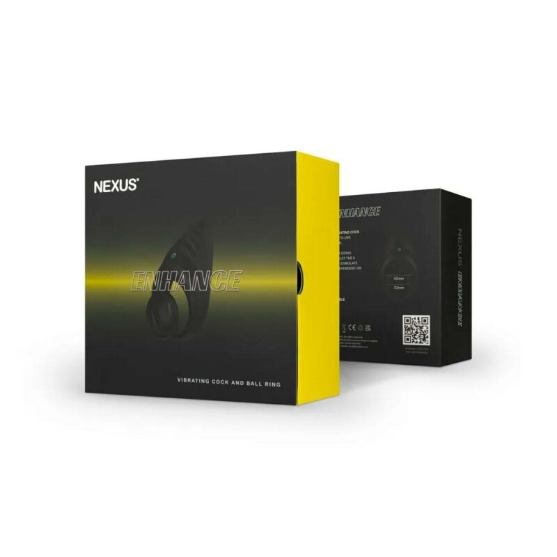 Вібро-ерекційне кільце Nexus Enhance з петлею на мошонку, з рельєфним стимулятором, чорне, 6 х 4.1 см - Зображення 8